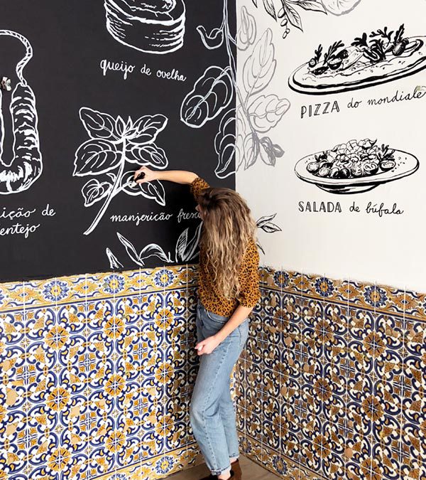 La Bella Vita | 15 meter muurtekening in restaurant in Portugal